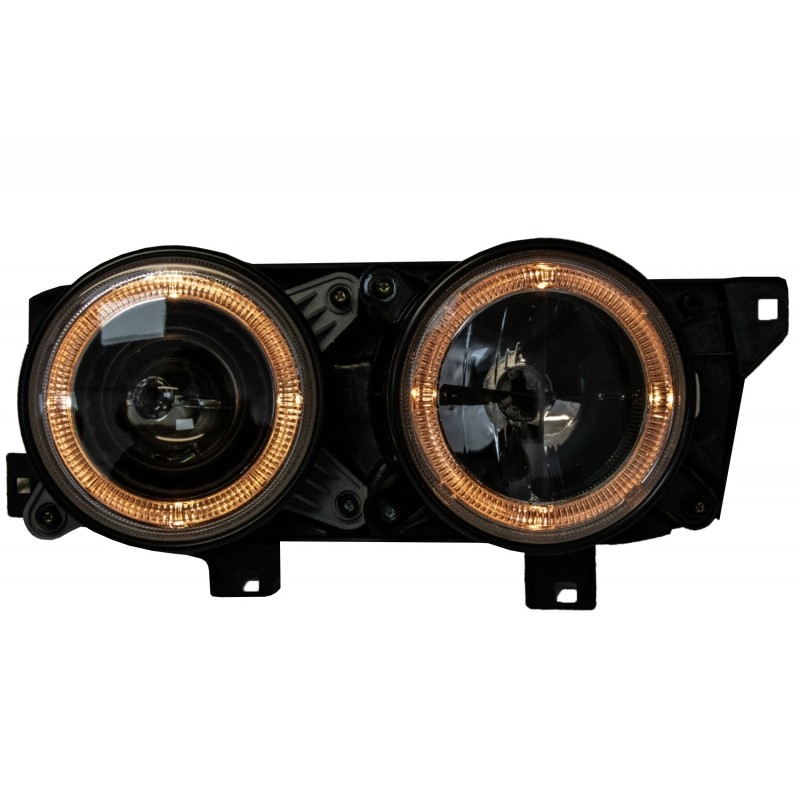 Angel Eyes Headlights suitable for BMW 7 Series E32 5 Series E34 Black