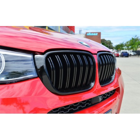 Central Kidney Grilles suitable for BMW X3 F25 LCI (2014-2017) X4 F26 Double Stripe M Design Piano Black Central Kidney Grilles suitable for BMW X3 F25 LCI (2014-2017) X4 F26 Double Stripe M Design Piano Black