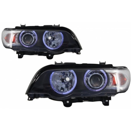 Angel Eyes Headlights suitable for BMW X5 E53 (1999-2003) Facelift Black Edition Angel Eyes Headlights suitable for BMW X5 E53 (1999-2003) Facelift Black Edition
