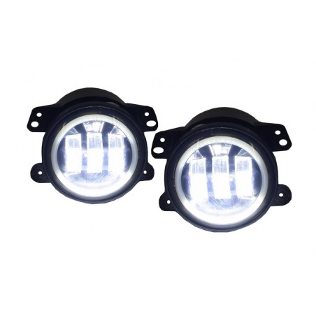 Fog Lights 4 Inch Full LED Angel Eye suitable for JEEP Wrangler JK TJ LJ (2007-2017) Fog Lights 4 Inch Full LED Angel Eye suitable for JEEP Wrangler JK TJ LJ (2007-2017)