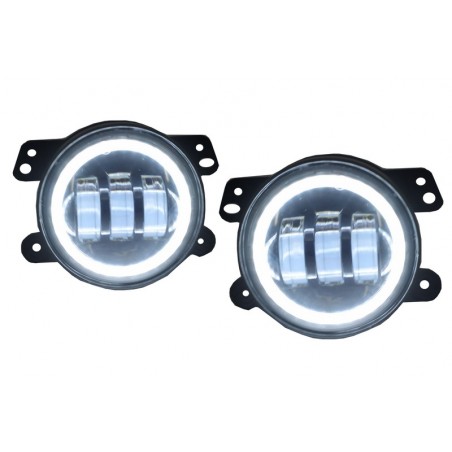 Fog Lights 4 Inch Full LED Angel Eye suitable for JEEP Wrangler JK TJ LJ (2007-2017) Fog Lights 4 Inch Full LED Angel Eye suitable for JEEP Wrangler JK TJ LJ (2007-2017)