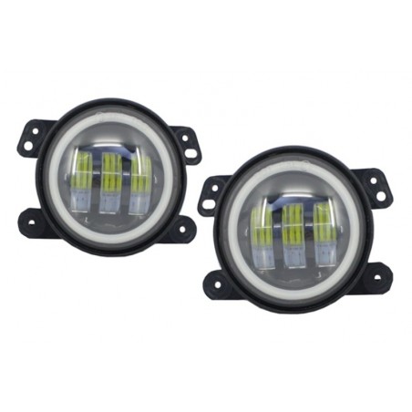 Fog Lights 4 Inch Full LED Angel Eye suitable for JEEP Wrangler JK TJ LJ (2007-2017) Fog Lights 4 Inch Full LED Angel Eye suitable for JEEP Wrangler JK TJ LJ (2007-2017)