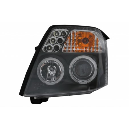 Headlights suitable for CITROEN C2 (JM) (2003-2009) Angel Eyes 2 Halo Rims Black Headlights suitable for CITROEN C2 (JM) (2003-2009) Angel Eyes 2 Halo Rims Black