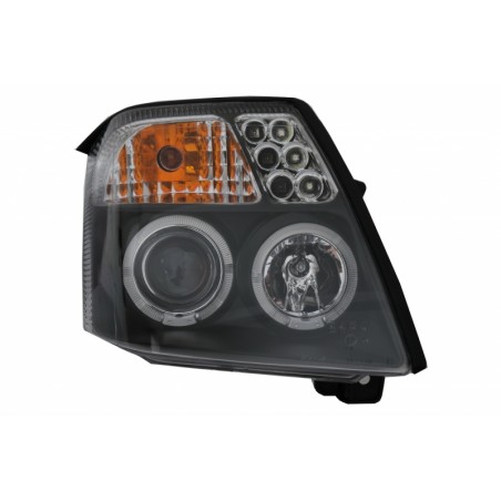Headlights suitable for CITROEN C2 (JM) (2003-2009) Angel Eyes 2 Halo Rims Black Headlights suitable for CITROEN C2 (JM) (2003-2009) Angel Eyes 2 Halo Rims Black