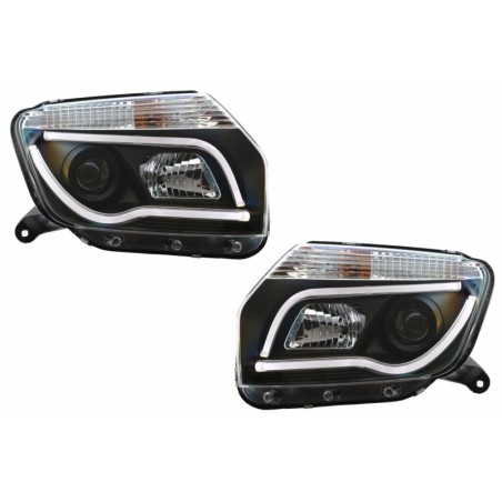 LED Headlights suitable for Dacia Duster I (2009-2014) Tube Light Bar Black edition LED Headlights suitable for Dacia Duster I (2009-2014) Tube Light Bar Black edition