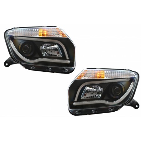 LED Headlights suitable for Dacia Duster I (2009-2014) Tube Light Bar Black edition LED Headlights suitable for Dacia Duster I (2009-2014) Tube Light Bar Black edition