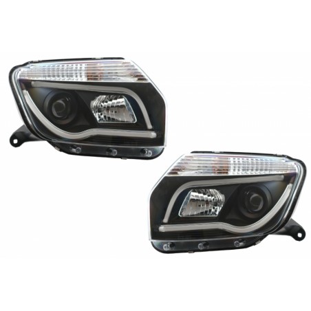 LED Headlights suitable for Dacia Duster I (2009-2014) Tube Light Bar Black edition LED Headlights suitable for Dacia Duster I (2009-2014) Tube Light Bar Black edition
