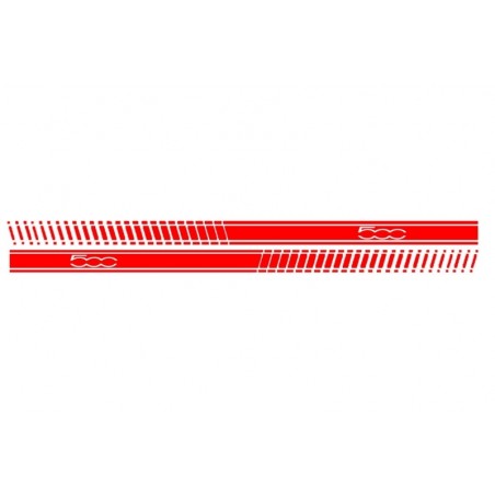 Side Decals Sticker Vinyl Red suitable for FIAT 500 (2007+) Side Decals Sticker Vinyl Red suitable for FIAT 500 (2007+)