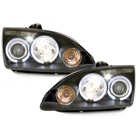 headlights suitable for FORD Focus 05-02.08 _ 2 halo rims _ black
