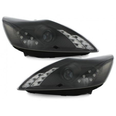 DAYLINE headlights suitable for FORD Focus 08-10_drl optic_black DAYLINE headlights suitable for FORD Focus 08-10_drl optic_black