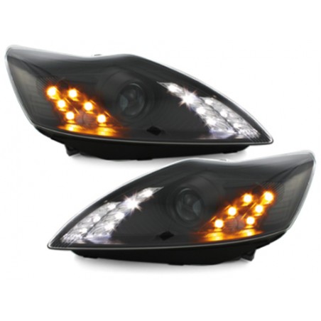 DAYLINE headlights suitable for FORD Focus 08-10_drl optic_black DAYLINE headlights suitable for FORD Focus 08-10_drl optic_black