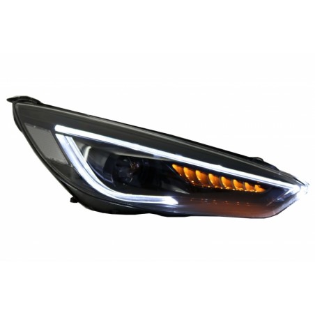 Headlights LED DRL suitable for FORD Focus III Mk3 (2015-2017) Bi-Xenon Design Dynamic Flowing Turn Signals Demon Look Headlights LED DRL suitable for FORD Focus III Mk3 (2015-2017) Bi-Xenon Design Dynamic Flowing Turn Signals Demon Look