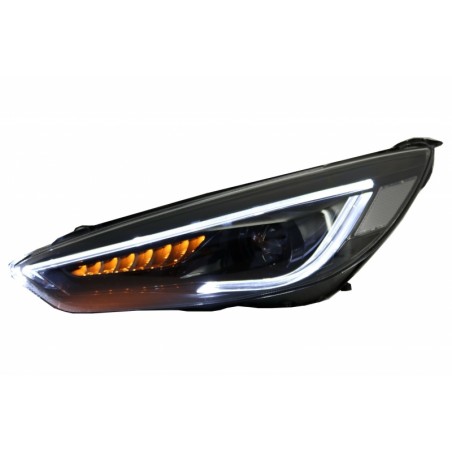 Headlights LED DRL suitable for FORD Focus III Mk3 (2015-2017) Bi-Xenon Design Dynamic Flowing Turn Signals Demon Look Headlights LED DRL suitable for FORD Focus III Mk3 (2015-2017) Bi-Xenon Design Dynamic Flowing Turn Signals Demon Look