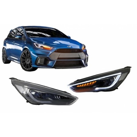 Headlights LED DRL suitable for FORD Focus III Mk3 (2015-2017) Bi-Xenon Design Dynamic Flowing Turn Signals Demon Look Headlights LED DRL suitable for FORD Focus III Mk3 (2015-2017) Bi-Xenon Design Dynamic Flowing Turn Signals Demon Look