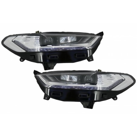 LED DRL Headlights Xenon Look suitable for FORD Mondeo MK5 (2013-2016) Flowing Dynamic Sequential Turning Lights Chrome