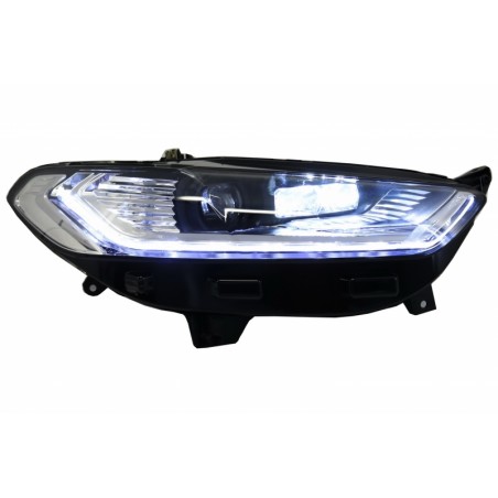 LED DRL Headlights Xenon Look suitable for FORD Mondeo MK5 (2013-2016) Flowing Dynamic Sequential Turning Lights Chrome