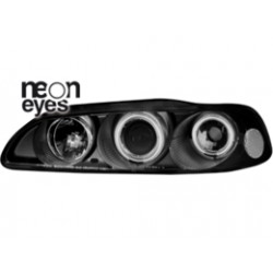 Phares Honda Civic 2/3T 91-95  avec anneaux lumineux angel eyes CCFL  Noir
