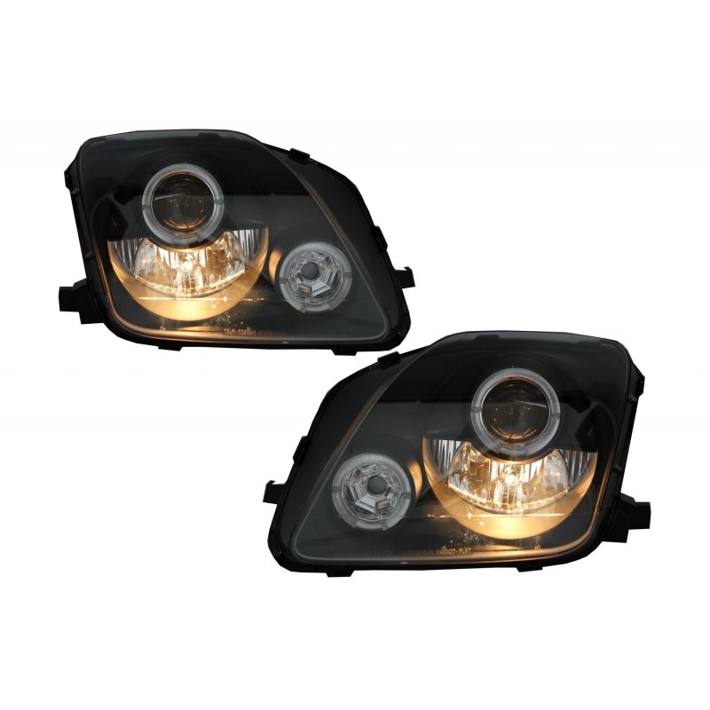 Headlights suitable for Honda Prelude (1997-2001) Angel Eyes Black
