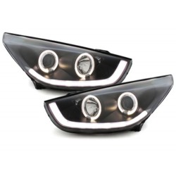 Headlights LED Angel Eyes suitable for HYUNDAI IX35 (2010-2013) Black TUBE LIGHT