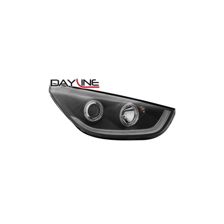 Headlights LED Angel Eyes suitable for HYUNDAI IX35 (2010-2013) Black TUBE LIGHT Headlights LED Angel Eyes suitable for HYUNDAI IX35 (2010-2013) Black TUBE LIGHT