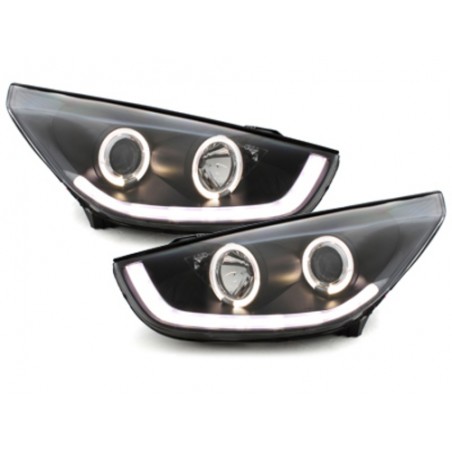 Headlights LED Angel Eyes suitable for HYUNDAI IX35 (2010-2013) Black TUBE LIGHT Headlights LED Angel Eyes suitable for HYUNDAI IX35 (2010-2013) Black TUBE LIGHT