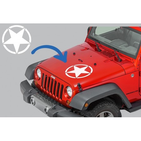 Sticker Star Universal suitable for Jeep Wrangler JK, Truck, or Other Cars White Sticker Star Universal suitable for Jeep Wrangler JK, Truck, or Other Cars White