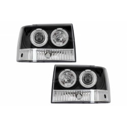 Headlights suitable for Jeep Grand Cherokee I ZJ (1993-1998) Angel Eyes Black