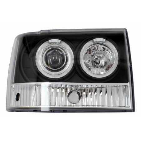 Headlights suitable for Jeep Grand Cherokee I ZJ (1993-1998) Angel Eyes Black