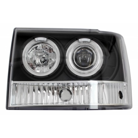 Headlights suitable for Jeep Grand Cherokee I ZJ (1993-1998) Angel Eyes Black