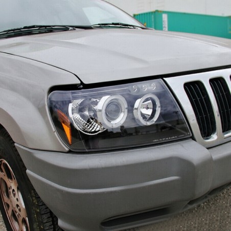 Headlights Angel Eyes suitable for JEEP Grand Cherokee (1999-2004) Black Headlights Angel Eyes suitable for JEEP Grand Cherokee (1999-2004) Black