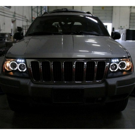 Headlights Angel Eyes suitable for JEEP Grand Cherokee (1999-2004) Black Headlights Angel Eyes suitable for JEEP Grand Cherokee (1999-2004) Black