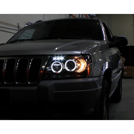 Headlights Angel Eyes suitable for JEEP Grand Cherokee (1999-2004) Black Headlights Angel Eyes suitable for JEEP Grand Cherokee (1999-2004) Black