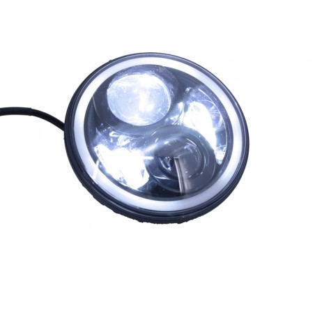 7 Inch CREE LED Headlights Angel Eye Amber Halo DRL Jeep Wrangler JK TJ LJ  suitable for Land ROVER  Defender Mercedes W463 Blac