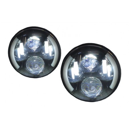 7 Inch CREE LED Headlights Jeep Wrangler JK Mercedes Benz G-Class W463 suitable for Land ROVER Defender Half Halo Black 7 Inch CREE LED Headlights Jeep Wrangler JK Mercedes Benz G-Class W463 suitable for Land ROVER Defender Half Halo Black