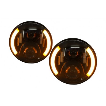 7 Inch CREE LED Headlights Jeep Wrangler JK Mercedes Benz G-Class W463 suitable for Land ROVER Defender Half Halo Black 7 Inch CREE LED Headlights Jeep Wrangler JK Mercedes Benz G-Class W463 suitable for Land ROVER Defender Half Halo Black