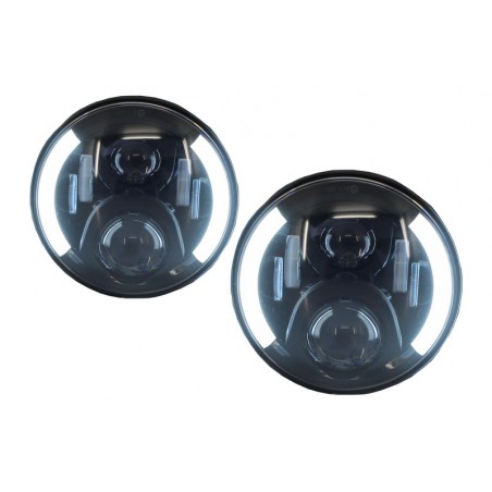 7 Inch CREE LED Headlights Jeep Wrangler JK Mercedes Benz G-Class W463 suitable for Land ROVER Defender Half Halo Black 7 Inch CREE LED Headlights Jeep Wrangler JK Mercedes Benz G-Class W463 suitable for Land ROVER Defender Half Halo Black
