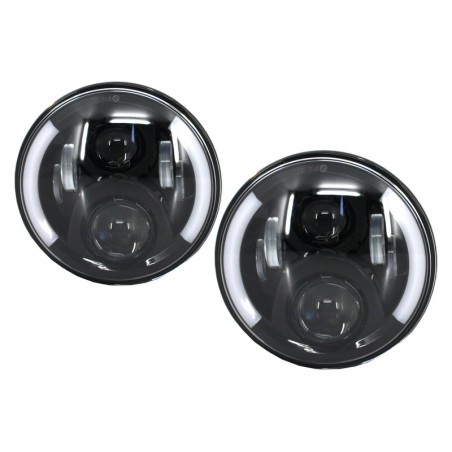 7 Inch CREE LED Headlights Jeep Wrangler JK Mercedes Benz G-Class W463 suitable for Land ROVER Defender Half Halo Black 7 Inch CREE LED Headlights Jeep Wrangler JK Mercedes Benz G-Class W463 suitable for Land ROVER Defender Half Halo Black