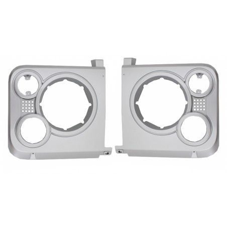 Central Grille & Headlights Covers Assembly  suitable for Land ROVER  Defender 90 110 (1990-2016) Silver SVX Design