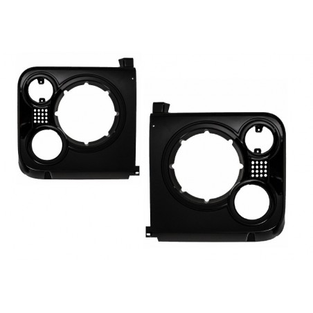 Central Grille & Headlights Covers Assembly  suitable for Land ROVER  Defender (1990-2016) Piano Black