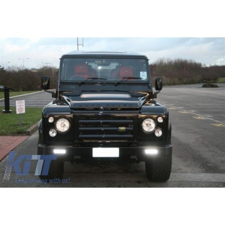 Central Grille & Headlights Covers Assembly  suitable for Land ROVER  Defender (1990-2016) Piano Black