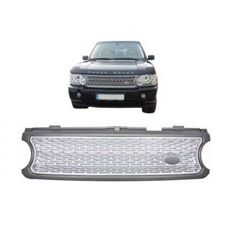 Central Grille suitable for Land ROVER Range ROVER Vogue III (L322) (2006-2009) Silver Autobiography Supercharged Edition Central Grille suitable for Land ROVER Range ROVER Vogue III (L322) (2006-2009) Silver Autobiography Supercharged Edition