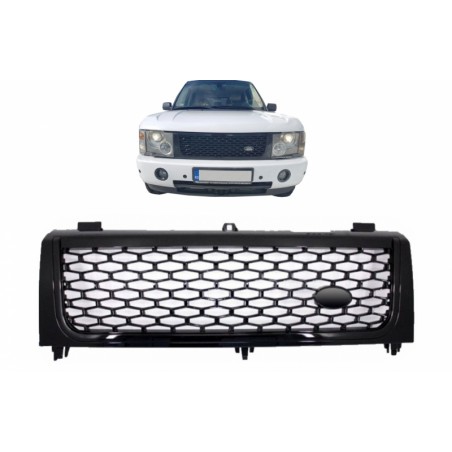 Central Grille suitable for Land ROVER Range ROVER Vogue III (L322) (2002-2005) All Black Autobiography Supercharged Edition Central Grille suitable for Land ROVER Range ROVER Vogue III (L322) (2002-2005) All Black Autobiography Supercharged Edition