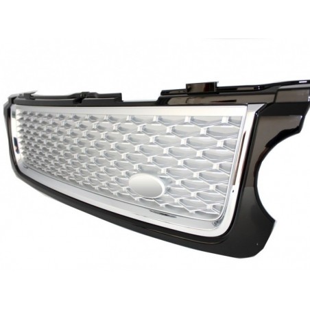 Central Grille suitable for Land ROVER Range ROVER Vogue III (L322) (2010-2012) Black Silver Autobiography Supercharged Edition Central Grille suitable for Land ROVER Range ROVER Vogue III (L322) (2010-2012) Black Silver Autobiography Supercharged Edition