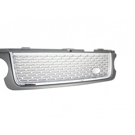 Central Grille suitable for Land ROVER Range ROVER Vogue III (L322) (2010-2012) Grey Silver Autobiography Supercharged Edition Central Grille suitable for Land ROVER Range ROVER Vogue III (L322) (2010-2012) Grey Silver Autobiography Supercharged Edition