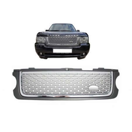 Central Grille suitable for Land ROVER Range ROVER Vogue III (L322) (2010-2012) Grey Silver Autobiography Supercharged Edition Central Grille suitable for Land ROVER Range ROVER Vogue III (L322) (2010-2012) Grey Silver Autobiography Supercharged Edition