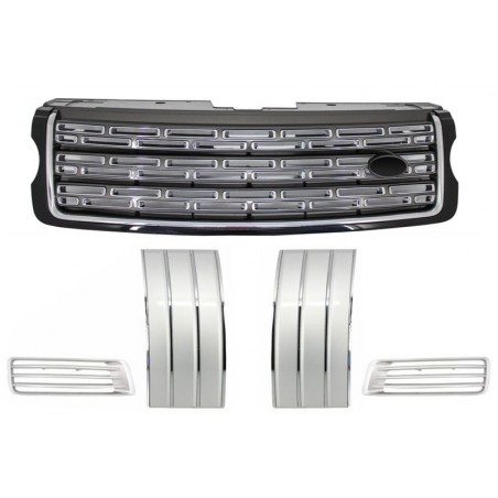 suitable for Range ROVER Vogue L405 (2013-up) Autobiography Pack - Central Grille, Side Vents and Air Ducts Assembly Black Grey suitable for Range ROVER Vogue L405 (2013-up) Autobiography Pack - Central Grille, Side Vents and Air Ducts Assembly Black Grey
