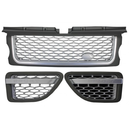 Central Grille and Side Vents Assembly suitable for Land ROVER Range ROVER Sport (2005-2008) L320 Autobiography Look Silver Edi Central Grille and Side Vents Assembly suitable for Land ROVER Range ROVER Sport (2005-2008) L320 Autobiography Look Silver Edi