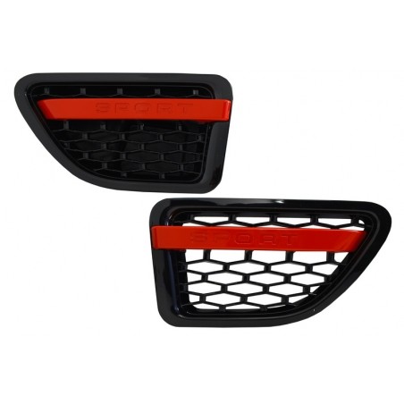 Central Grille and Side Vents Assembly suitable for Land ROVER Range ROVER Sport (2005-2008) L320 Autobiography Look Black Red E Central Grille and Side Vents Assembly suitable for Land ROVER Range ROVER Sport (2005-2008) L320 Autobiography Look Black Red E