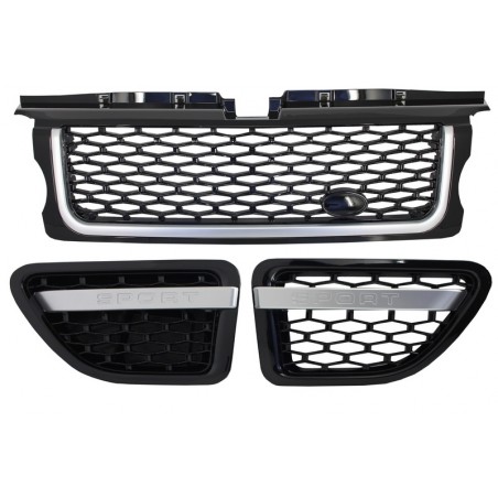 Central Grille and Side Vents Assembly suitable for Land ROVER Range ROVER Sport (2005-2008) L320 Autobiography Look All Black Central Grille and Side Vents Assembly suitable for Land ROVER Range ROVER Sport (2005-2008) L320 Autobiography Look All Black