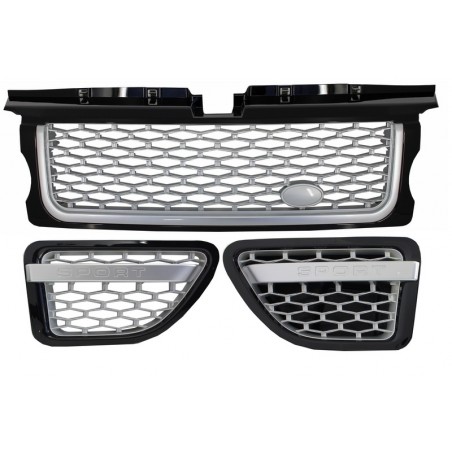 Central Grille and Side Vents Assembly suitable for Land ROVER Range ROVER Sport (2005-2008) L320 Autobiography Look Black Silve Central Grille and Side Vents Assembly suitable for Land ROVER Range ROVER Sport (2005-2008) L320 Autobiography Look Black Silve